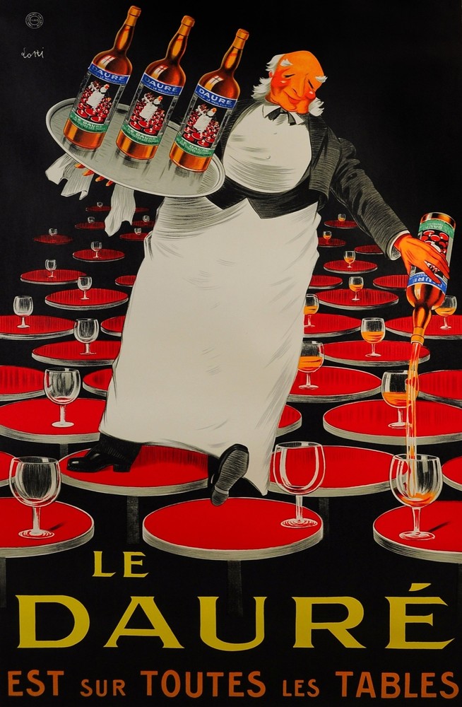 3232.Le Daure French Bartender liquor wine POSTER.Home cigar room art decoration