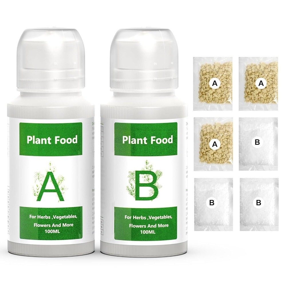 Hydroponic Nutrients, 800ML Plant Food A&B Hydroponics Fertilizer...