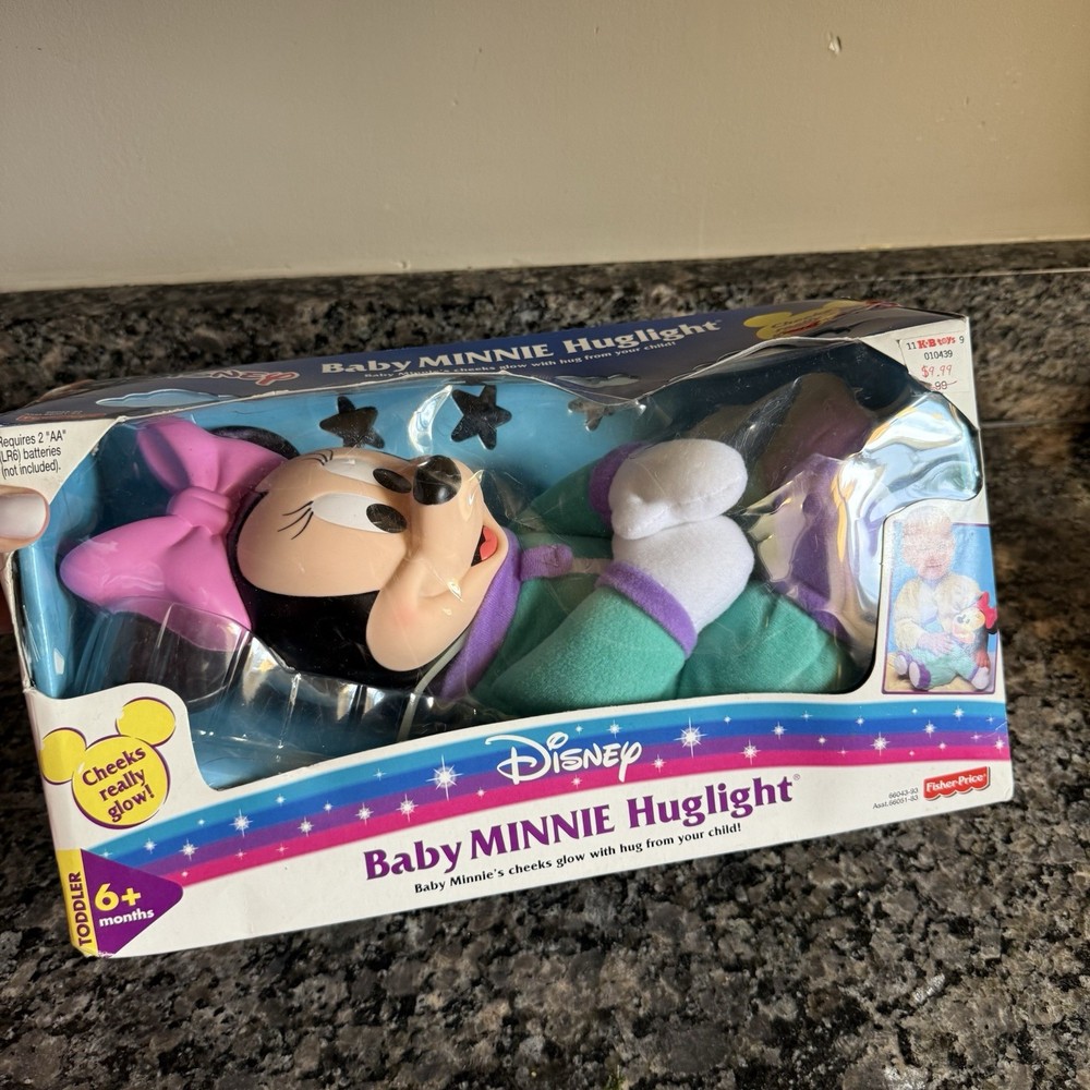NEW Vintage Mattel Baby Huglight Minnie In Original Box - Fischer Price