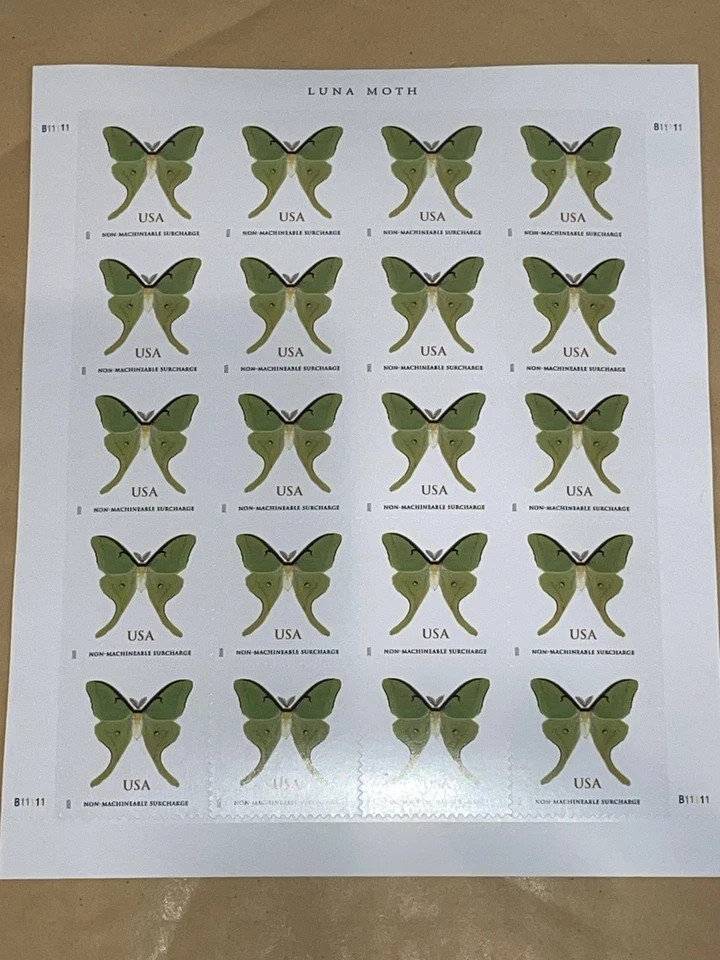 USPS Postage Stamps Sheet of 100 Non Machinable LUNA MOTH