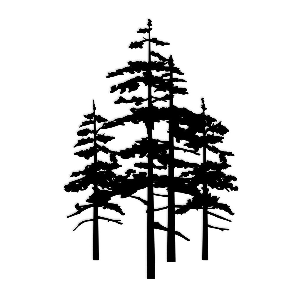 Metal Pine Tree Wall Art Decor Nature Home Decor Cedar Tree Metal Sign Wall D...