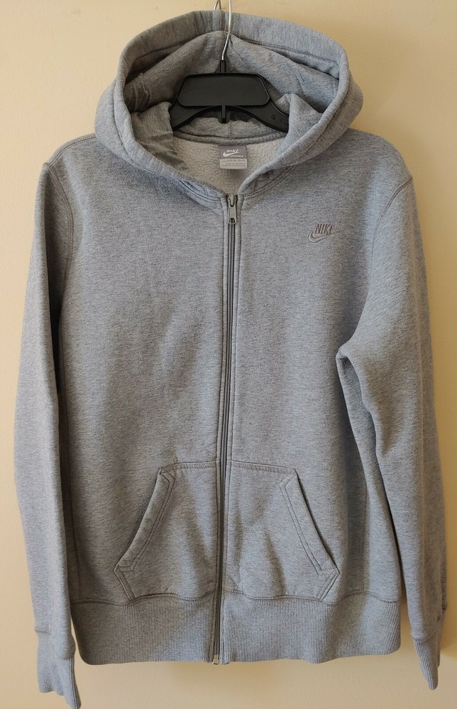 Vintage Women's Nike Sportswear Gray Tag Full Zip Hoodie Sweatshirt Size XL16/18