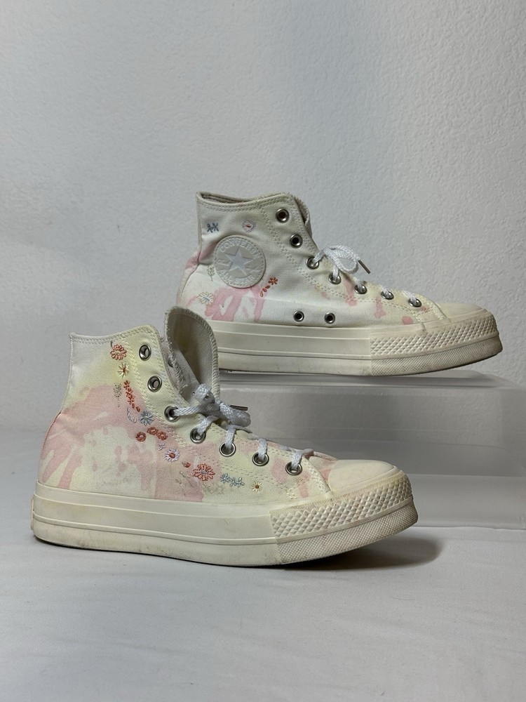 Converse Chuck Taylor All Star Lift Platform Embroidered Floral - Egret