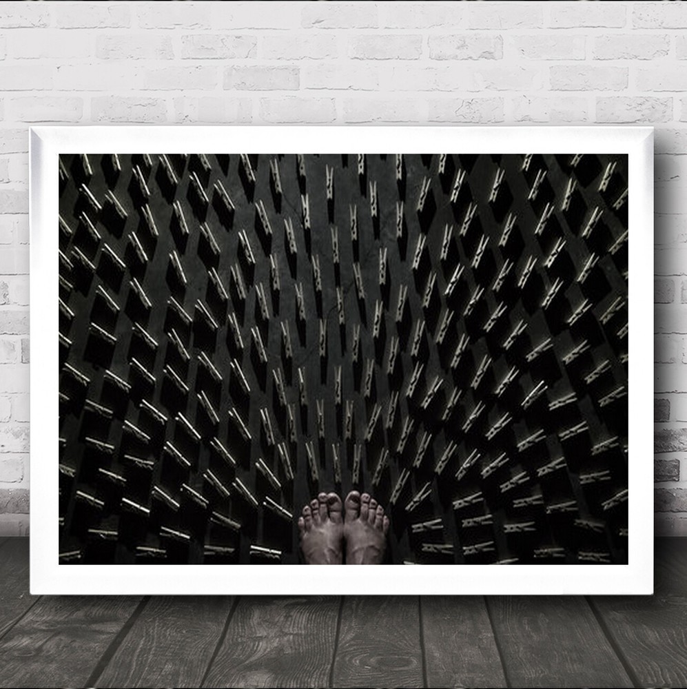 Bowing At The Feet Of Giants Clothing Pegs Wall Art Print