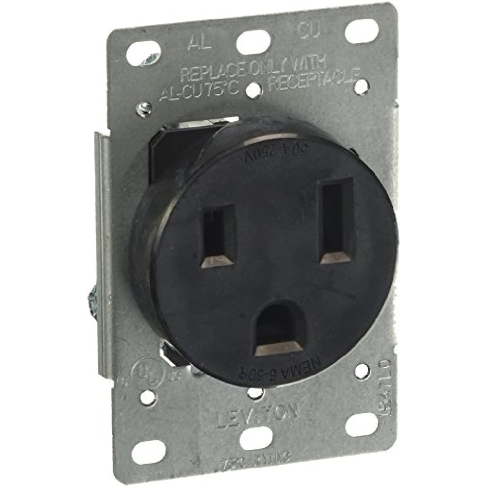 Leviton 5374-S00 50 Amp, 250 Volt, Flush Mounting Receptacle, Straight Blade,