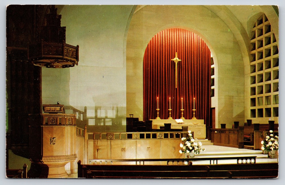 Pittsburgh Pennsylvania~Chancel Of First Methodist Church~Vintage Postcard