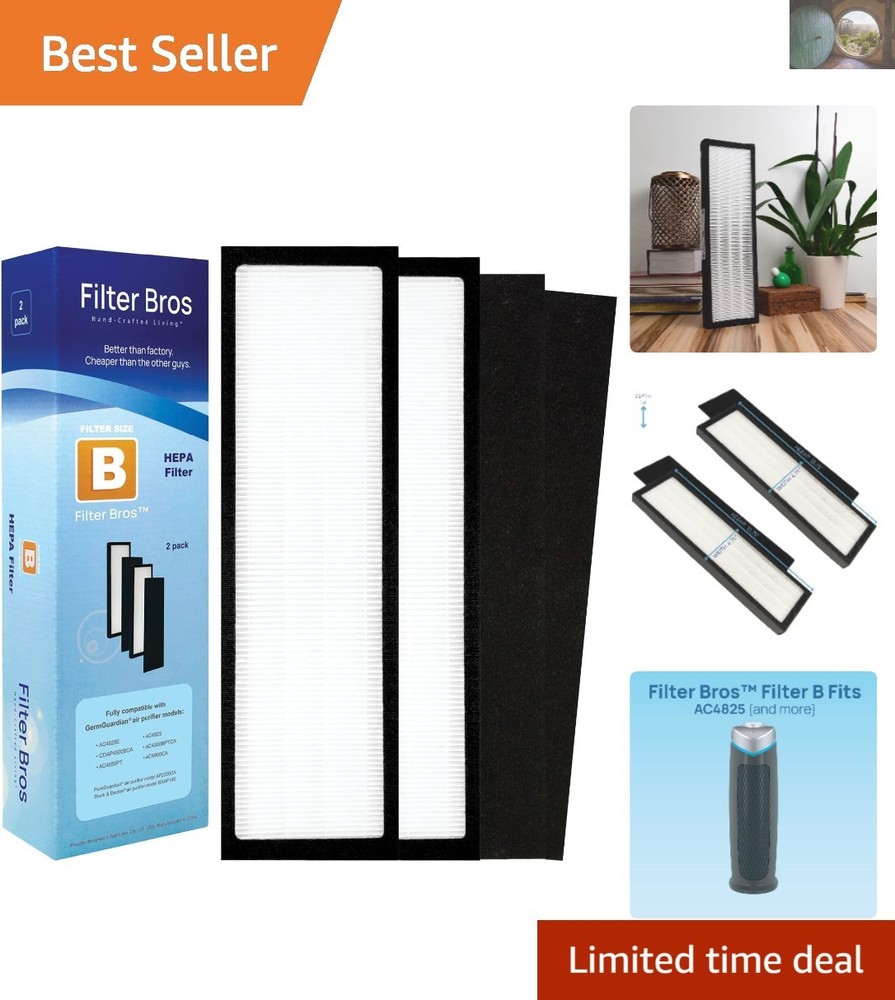 2-Pack HEPA Filter Replacement for GermGuardian AC4825 AC4900 Air Purifier - Easy Installation