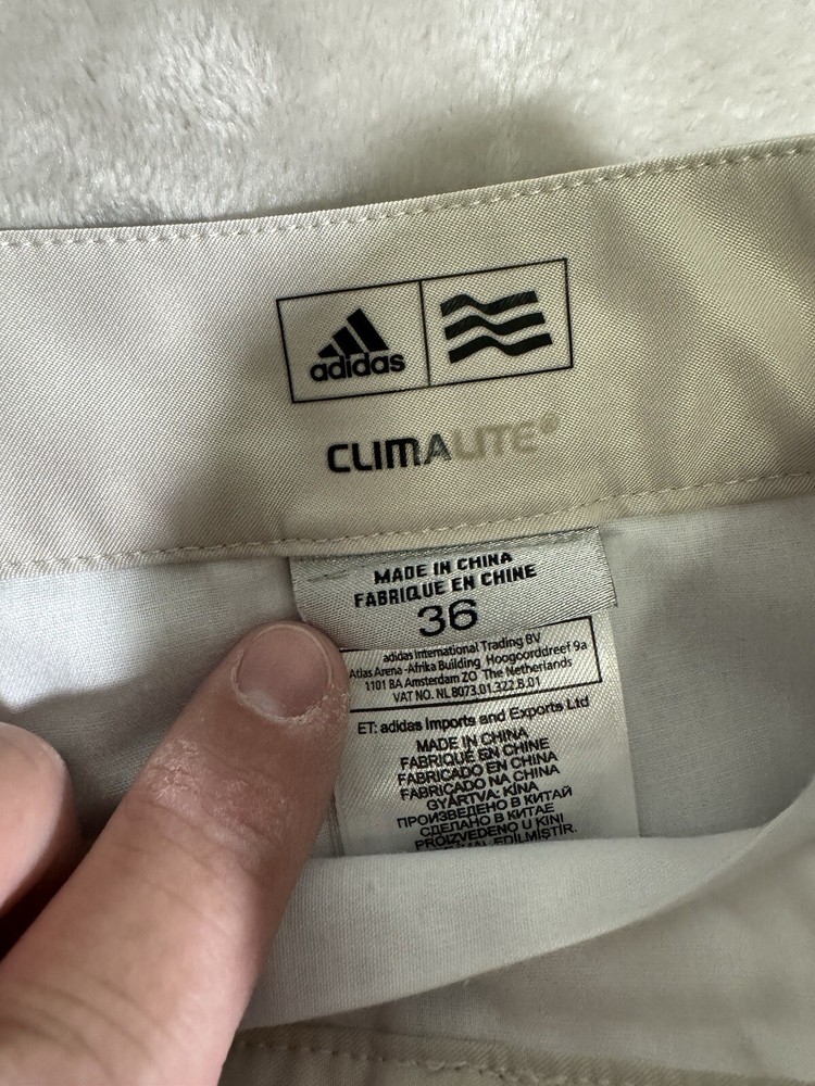 Adidas Shorts Mens 36 Tan Cream Climalite Golf Bermuda Athleisure Polyester