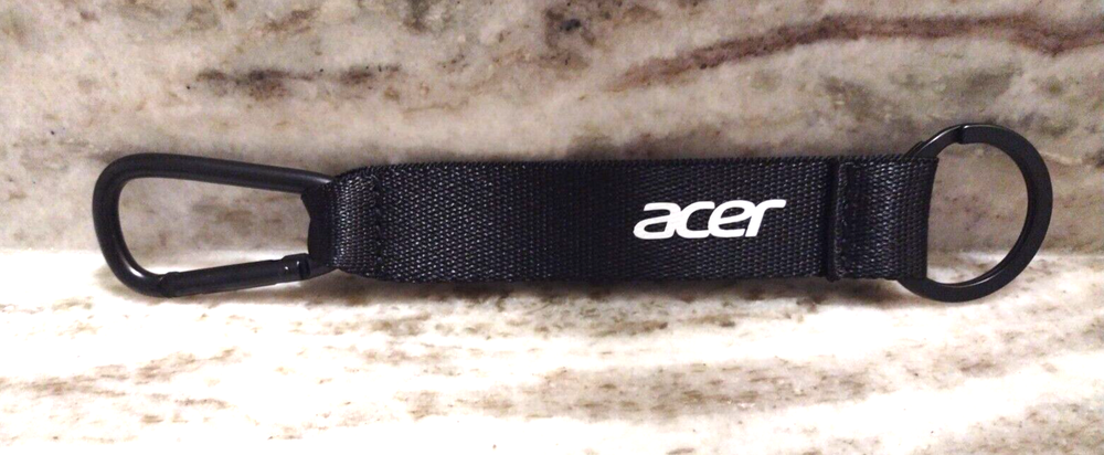 Acer Black 8 Carabiner with Strap and Keyring G10 New-image