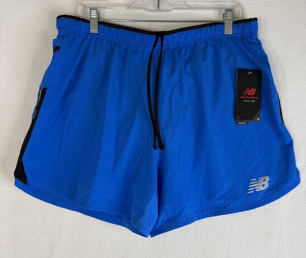 NWT New Balance Blue Men’s RC 5” Running Shorts Brief Lined Size Large