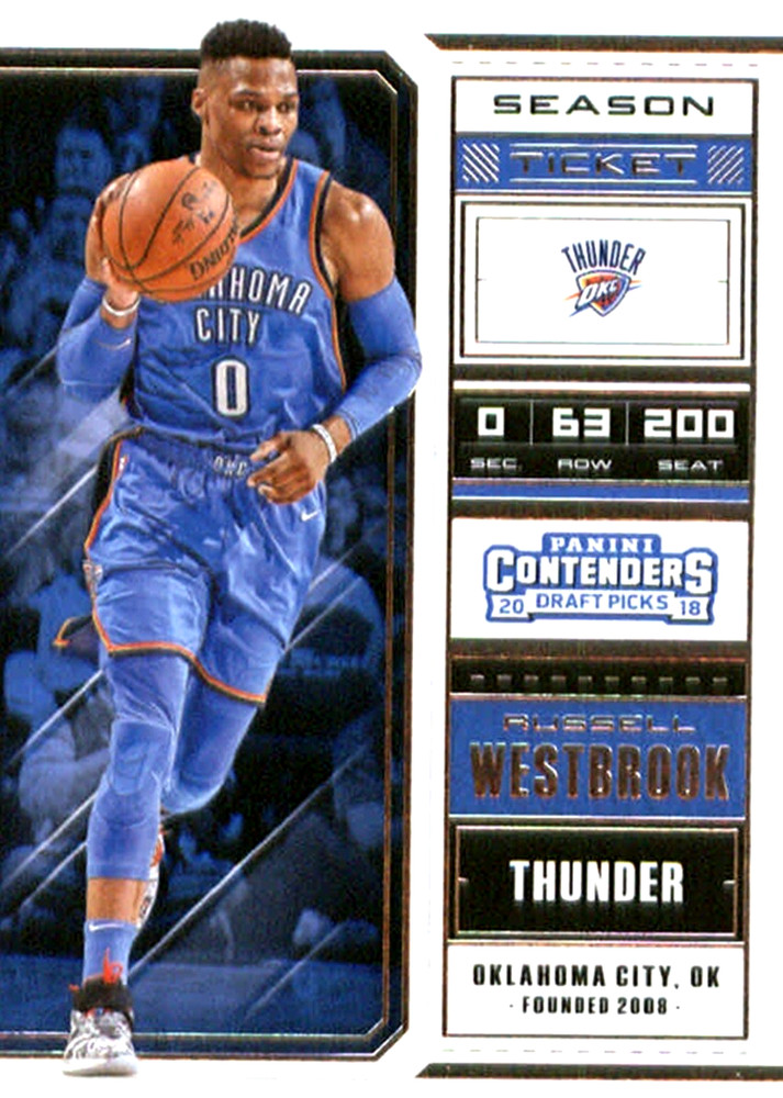 2018-19 Panini Contenders Draft Picks 47 Russell Westbrook Oklahoma City Thunder