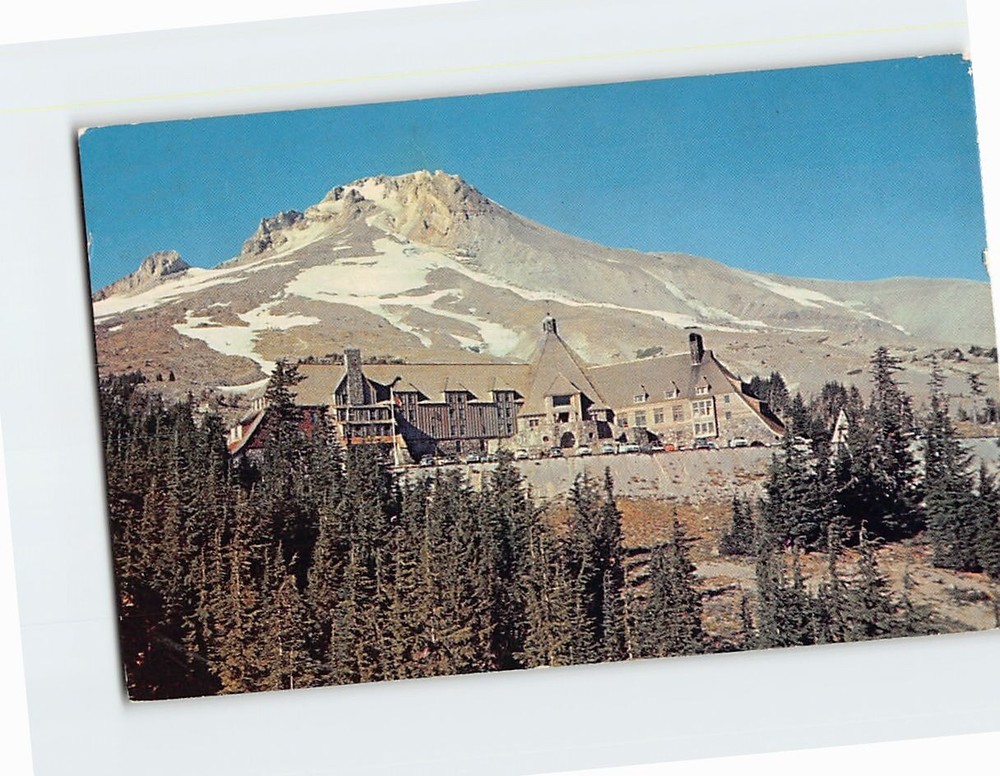 Postcard Mount Hood and Timberline Lodge Government Camp Oregon USA