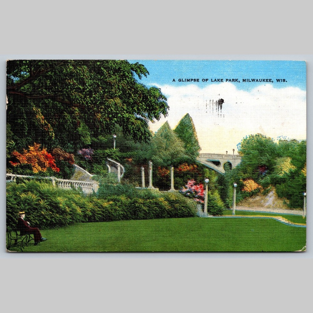 Postcard A Glimpse of Lake Park Milwaukee Wisconsin