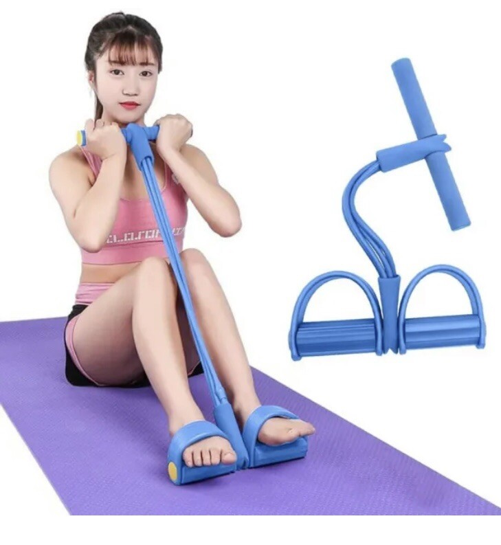 4-Tube Pedal Resistance Band for Exercise Multifunctional Elastic Yoga Pull Rope