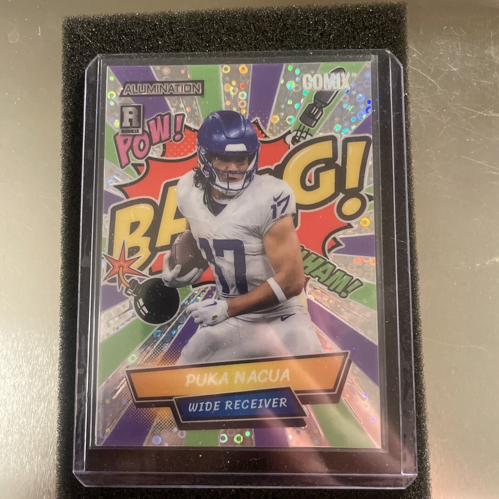 Puka Nacua /7 2023 Wild Card Alumination Comix Green Purple Silver Disco RC 🔥