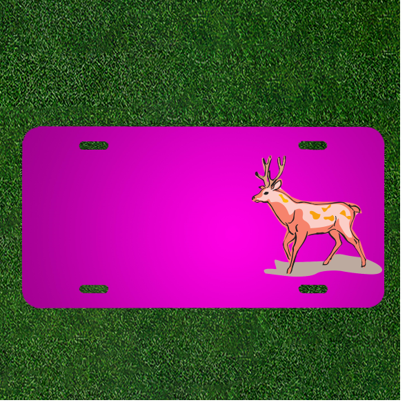 Custom Personalized Car License Plate With Add Names To Red Deer Style Wild