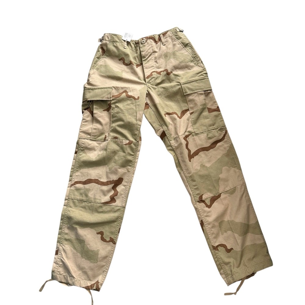 NWT Men’s Green Tan Camo Cargo Pants Size S Adjustable Waist