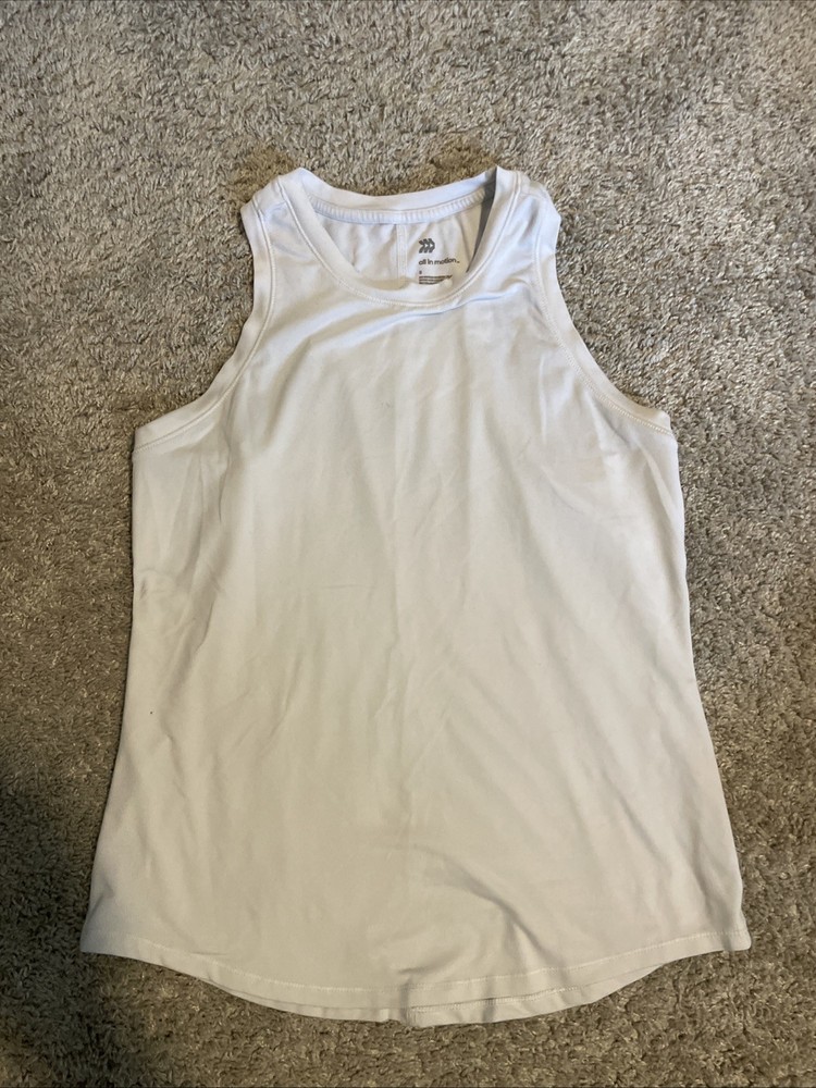 All in Motion Womens Sleeveless Athletic Tank Top White Size S