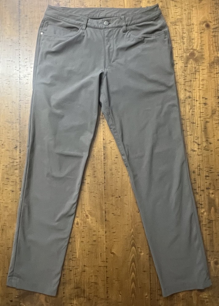 Lululemon ABC Pants Mens Sz 32 Gray/Olive Green Classic Fit Warpstreme M5426S