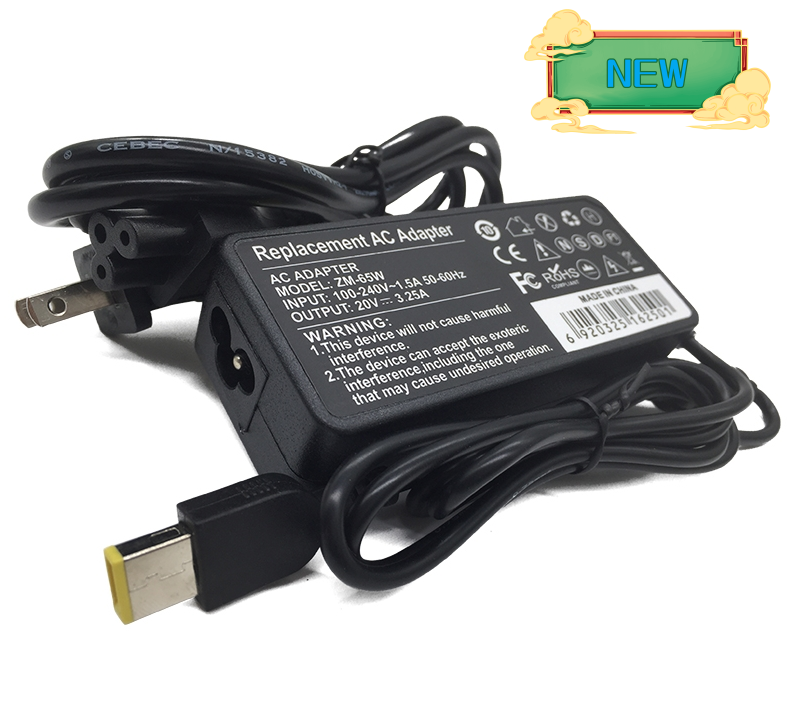 For Lenovo Thinkpad Laptop Charger 65W Power Adapter ADLX65NLC2A ADLX65NCC3A
