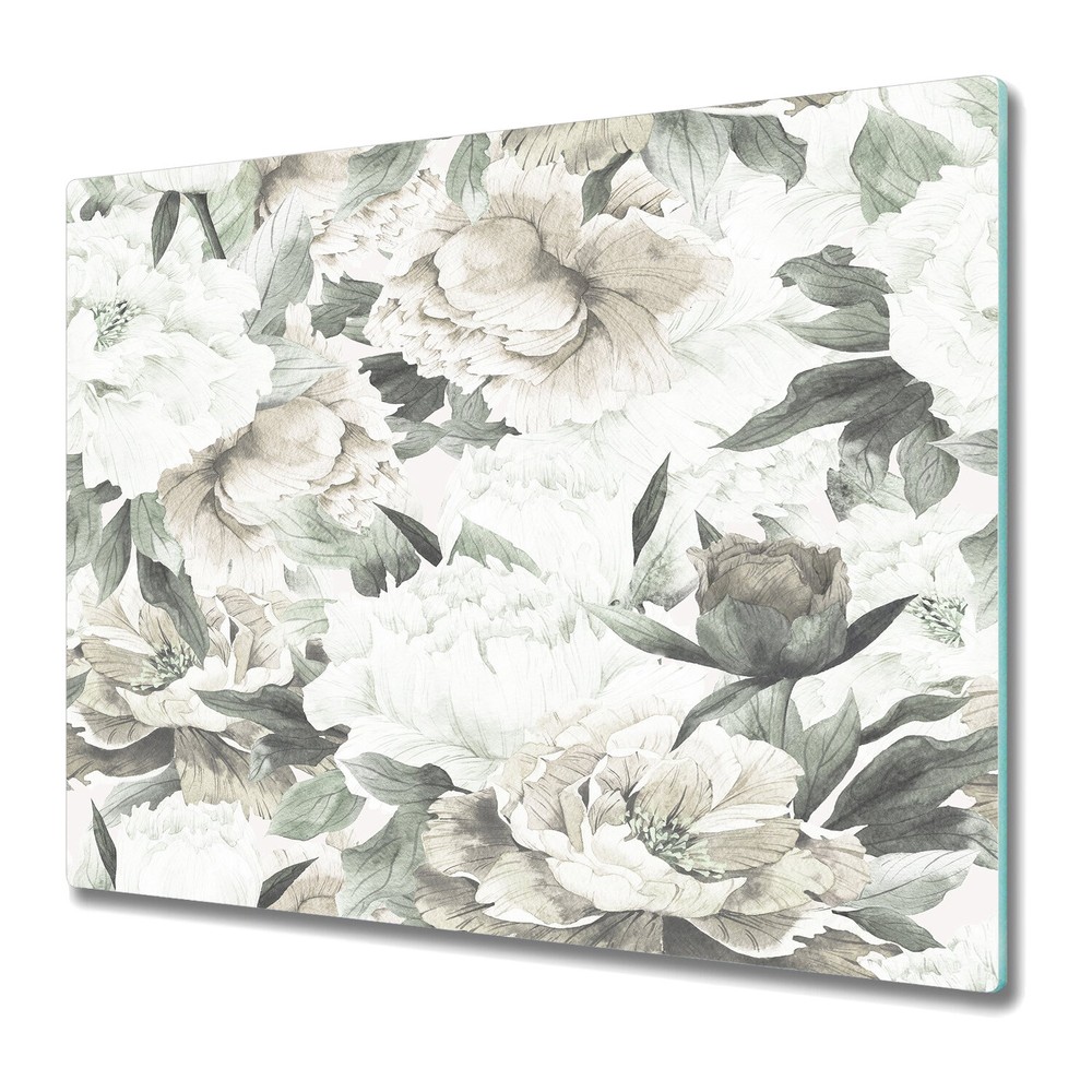 Glass Chopping Cutting Board Vintage Bouquet Of Roses Vintage Floral Art 60x52