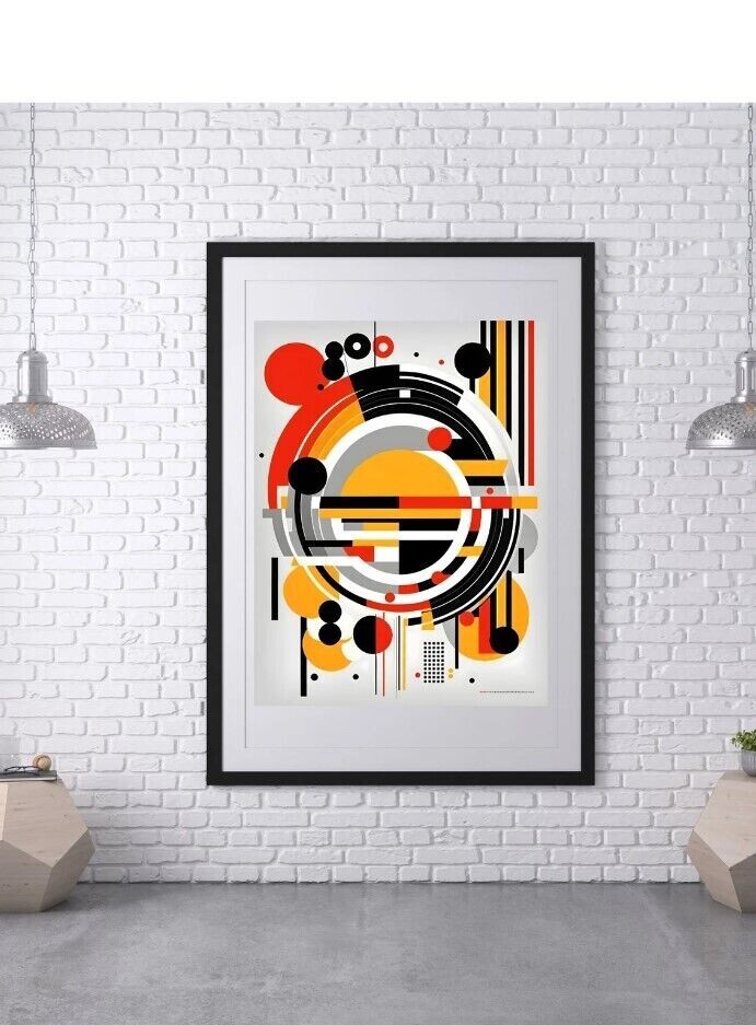 Bauhaus Print, Orange Wall Art, Bauhaus Poster, Modern Art,