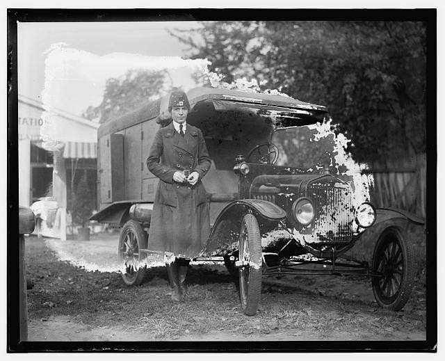 Photo:Red Cross worker & truck, 1918