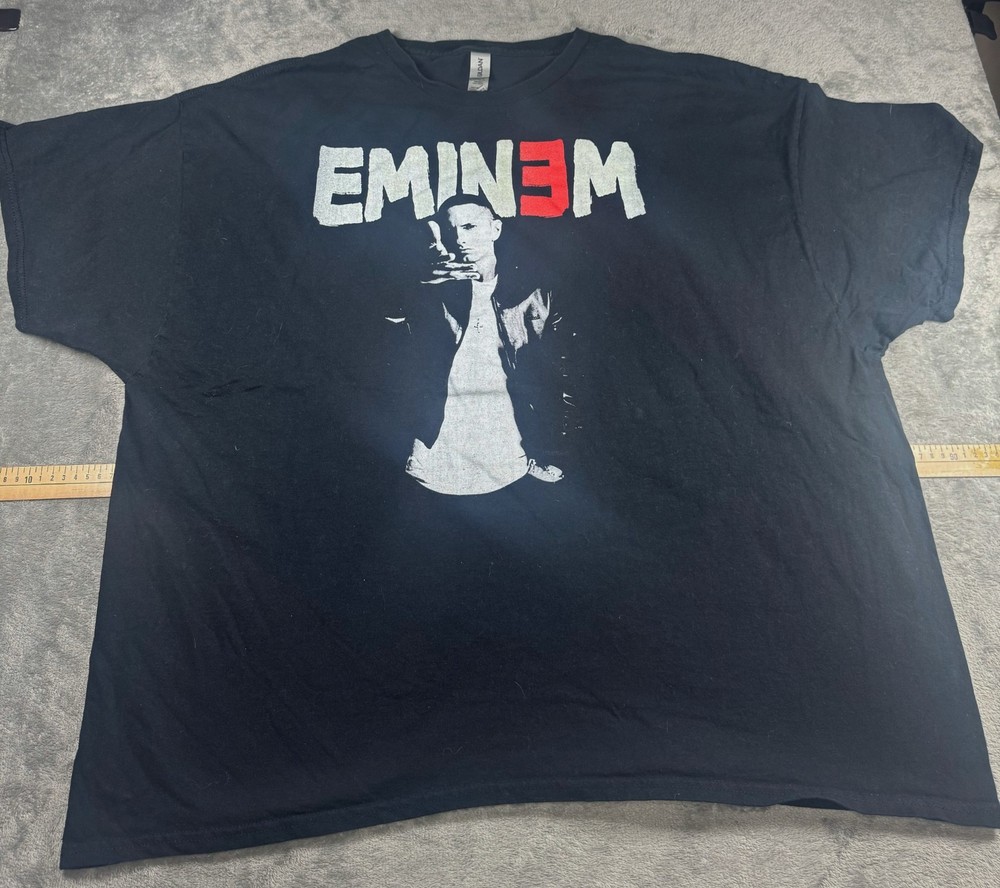 Gildan Eminem Graphic T-Shirt Heavy Cotton Black Mens 3XL Rap Hip Hop Tee