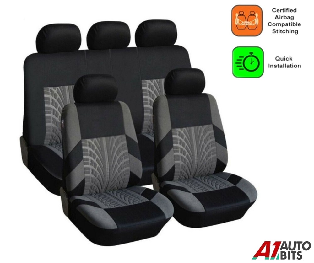 Car Seat Covers Protectors Grey Full Set Fabric For Skoda Octavia Superb Fabia