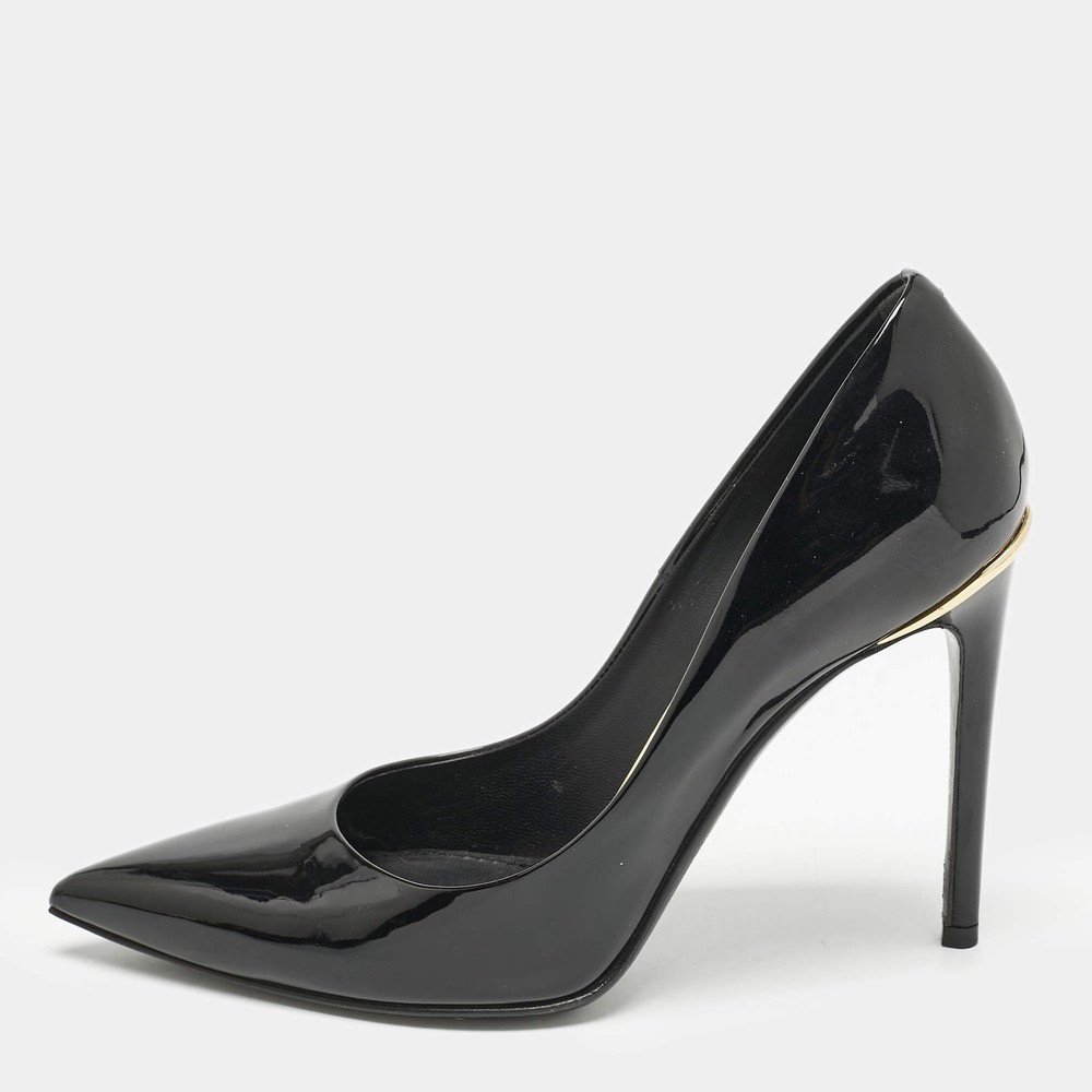 Louis Vuitton Black Patent Leather Eyeline Pumps Size 375