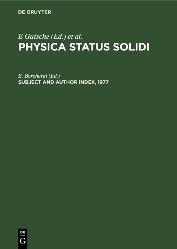 E. Borchardt Subject and Author Index, 1977 (Hardback)
