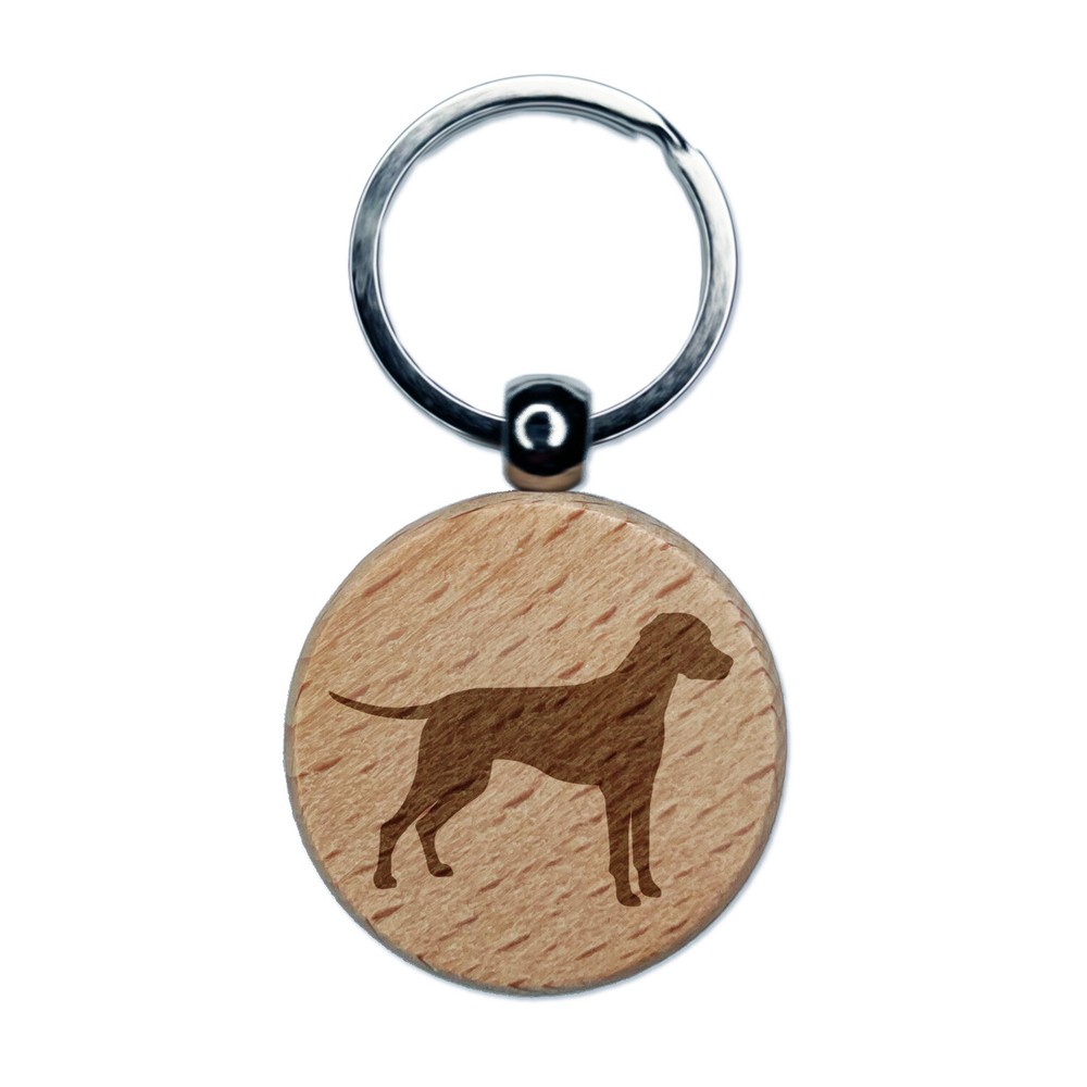 Dalmatian Dog Engraved Wooden Round Keychain Charm Tag