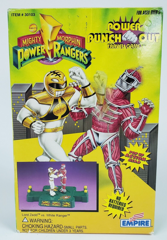 1994 Mighty Morphin Power Rangers Punch Out Travel Game with Box & Manual  