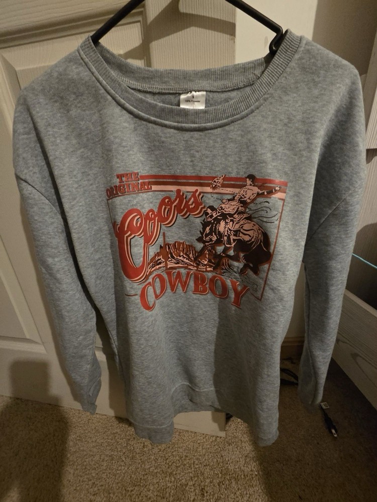 The Original COORS COWBOY Crewneck Sweatshirt (Women’s Size S) Coors Beer 🍺