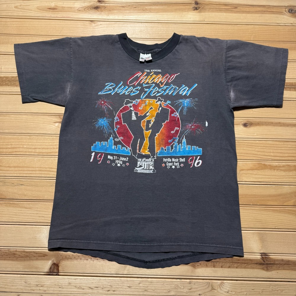 Vintage 1996 Chicago Blues Festival Grant Park Concert Souvenir Shirt USA Large