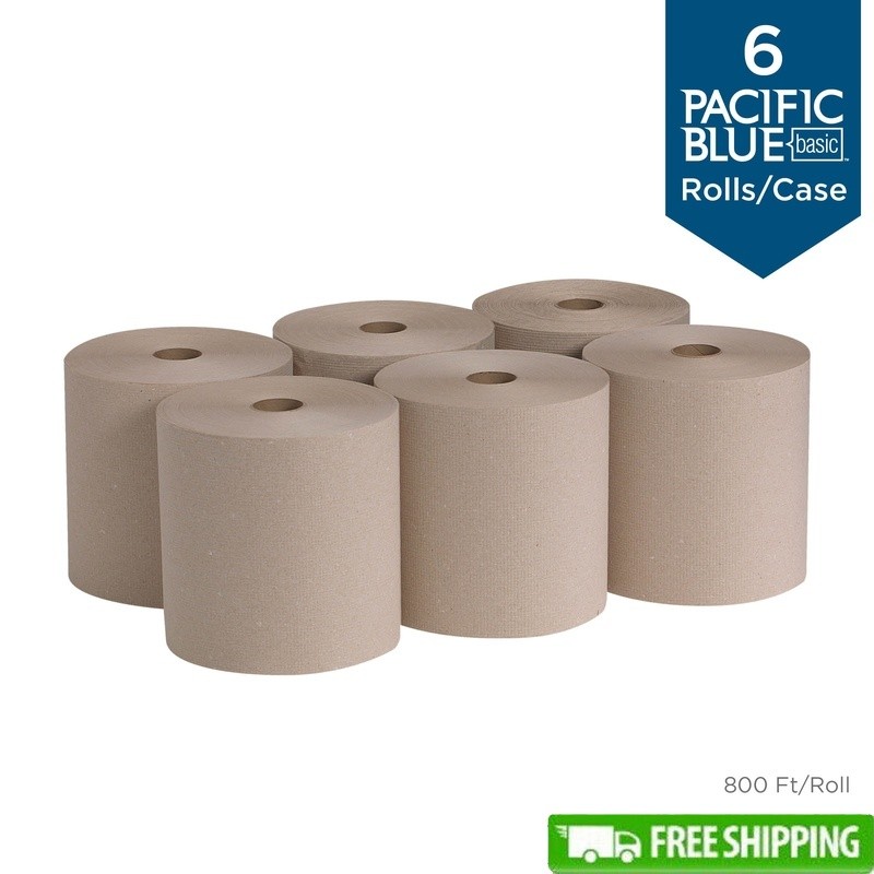 Recycled Hardwound Paper Towels 6pk High Absorbency Durable Strong Clean