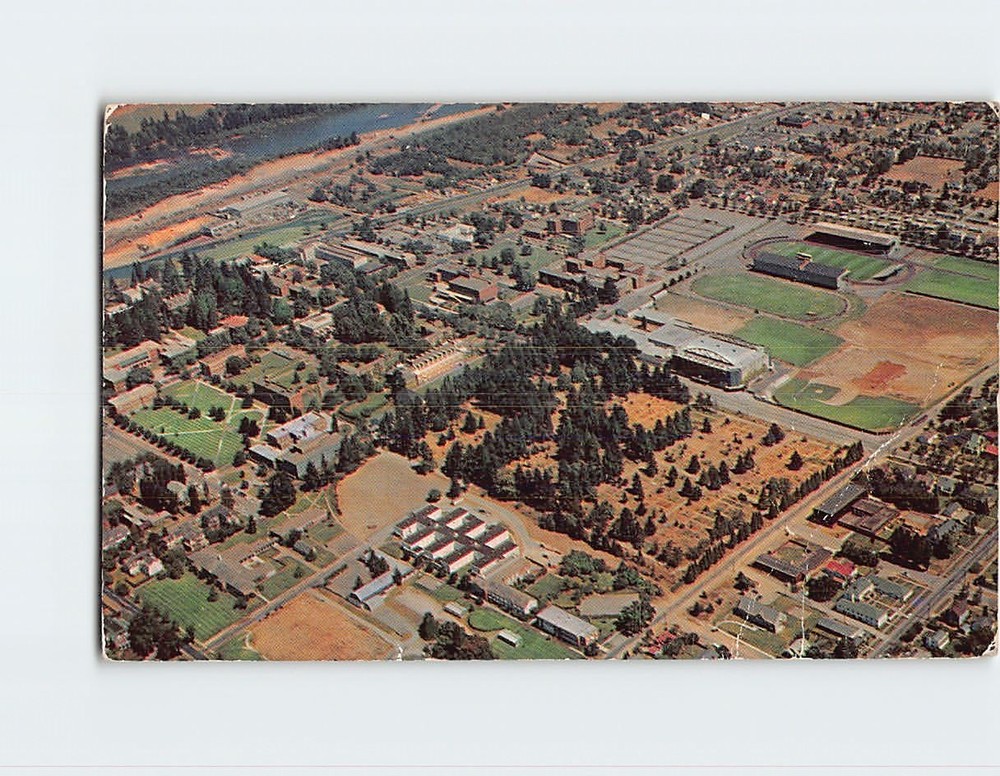 Postcard Aerial View University of Oregon Eugene Oregon USA