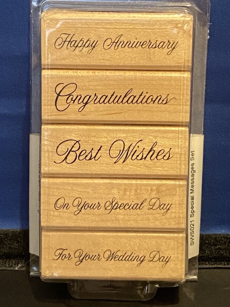 Special Messages Set 5 Wood Mounted Rubber Stamps by Stampendous SWS021 New
