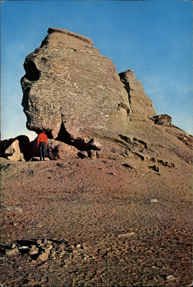 Sphinx Bucegi Mountains Romania vintage postcard p717