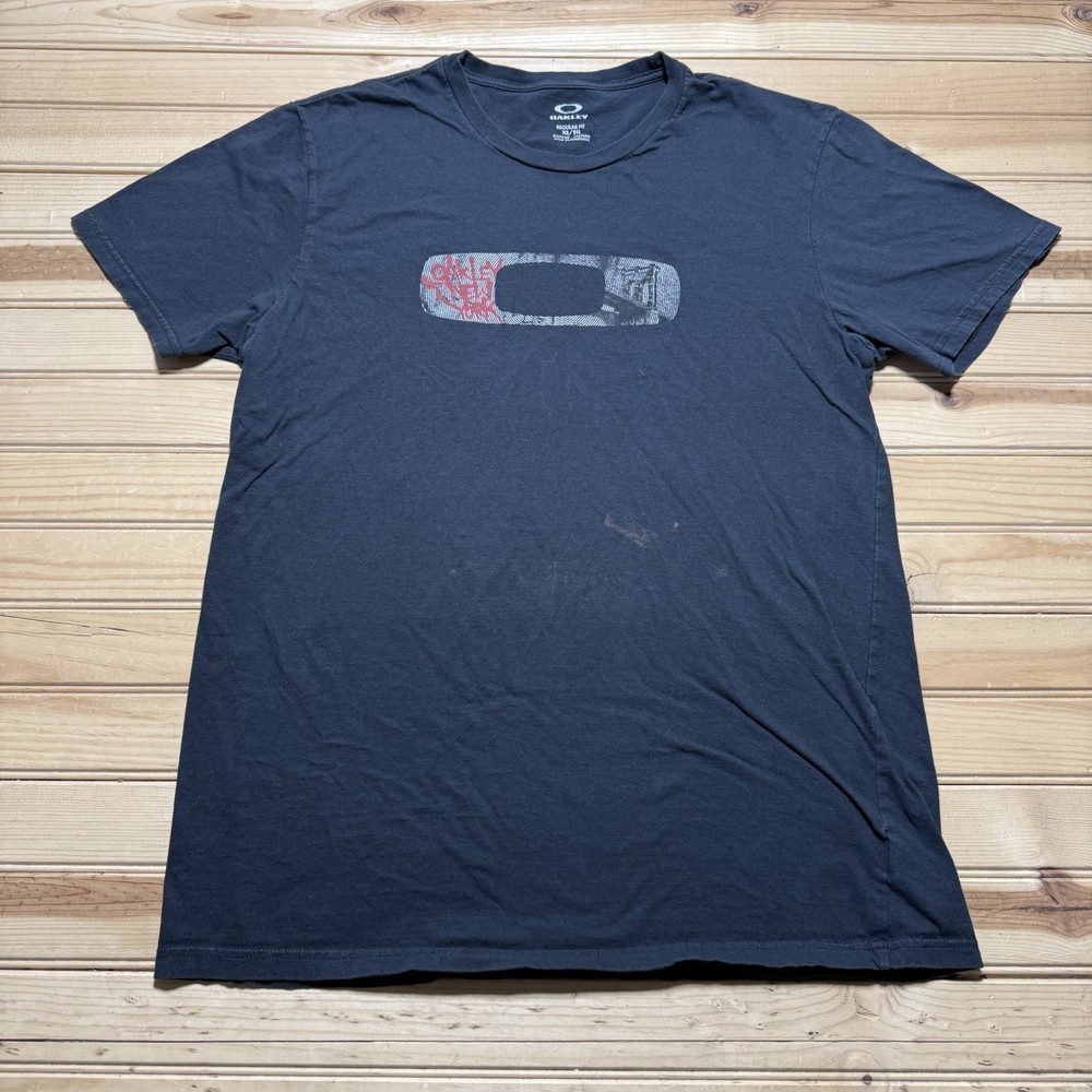 Oakley New York Center Logo Bridge Graffiti Graphic Black Shirt Size Large