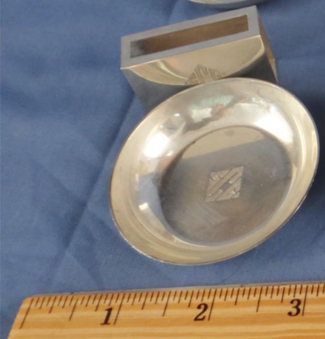 Tiffany & Co. of Sterling Silver Matchbox Holder & Indiv Ashtray w Tiffany bags