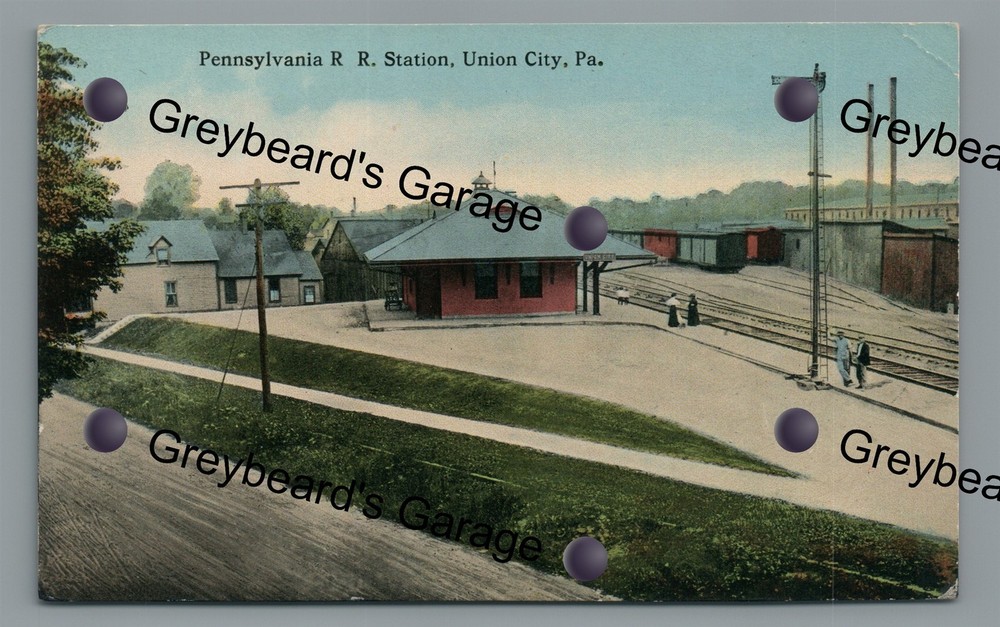 Railroad Train Station Depot UNION CITY PA Erie County Pennsylvania Postcard