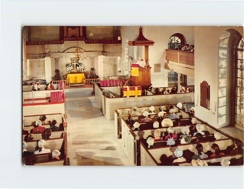 Postcard Bruton Parish Church Williamsburg Virginia USA