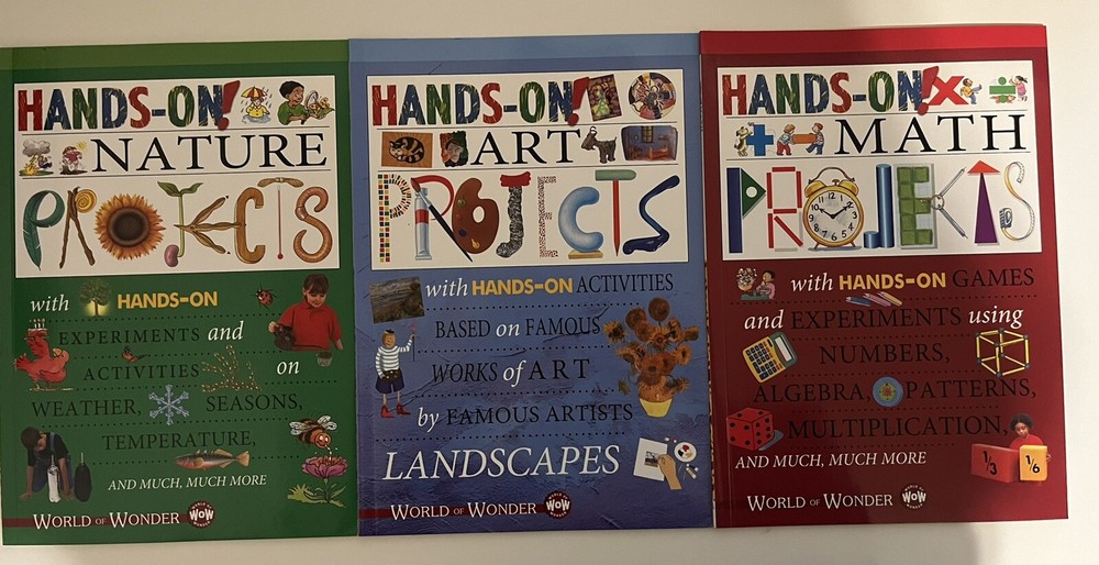 NEW LOT of 3 Hands on! activity books Nature Science Math Art learning projects