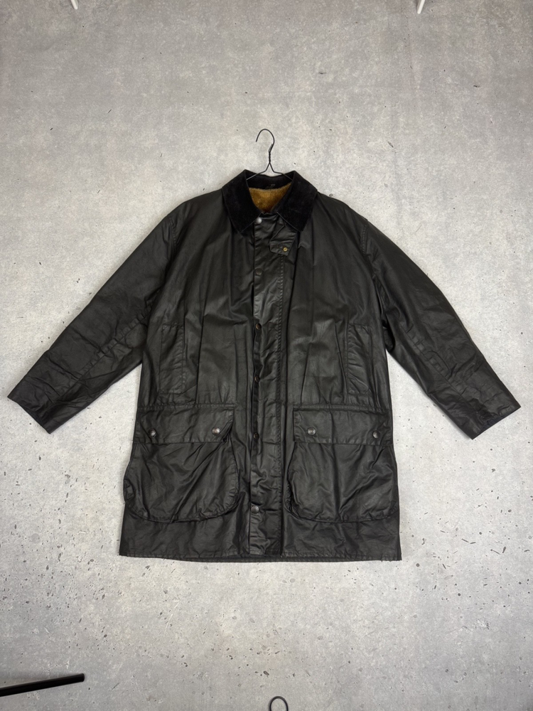 Vintage Barbour Border Wax Jacket with Fur Linen Men's size L