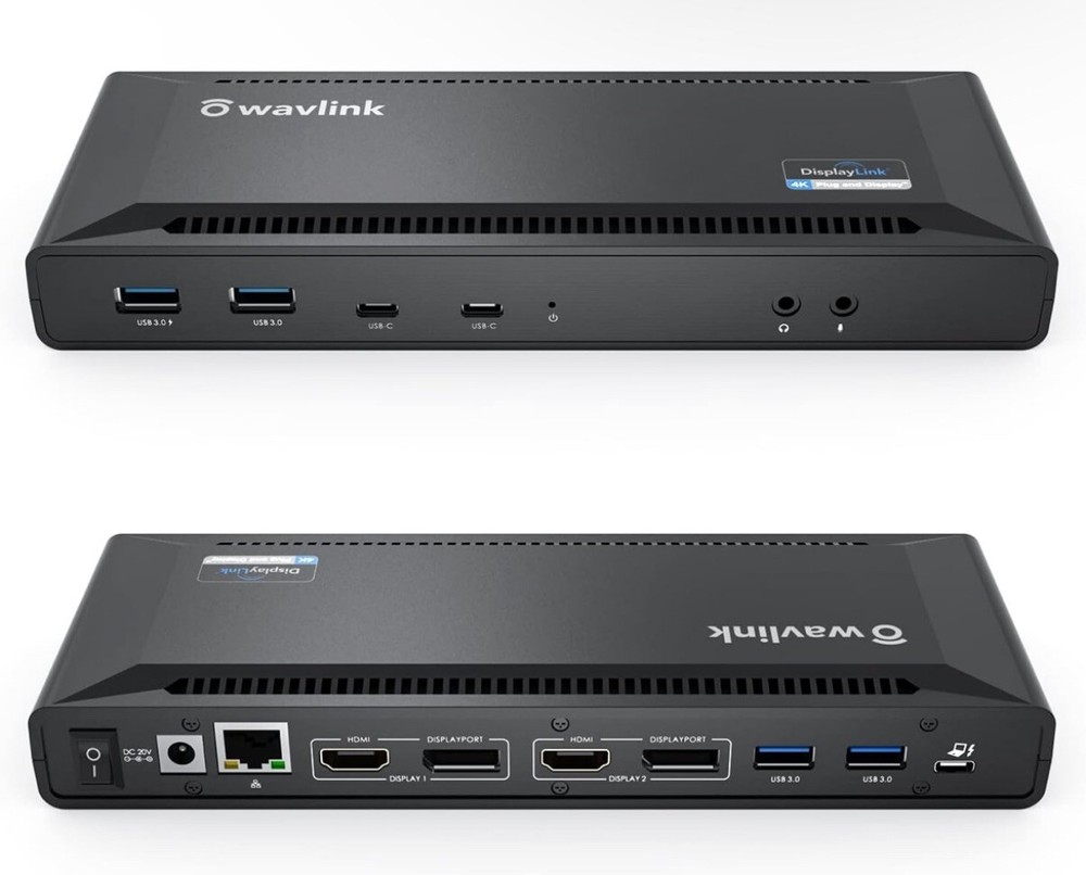 WAVLINK 4K Universal USB C Docking Station Dual Monitors