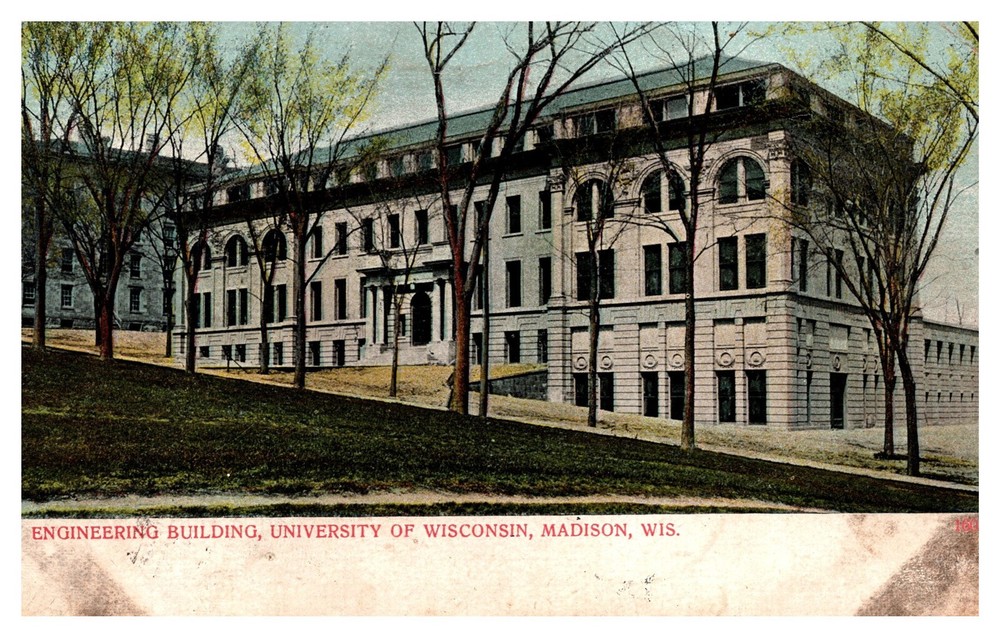 University Of Wisconsin Engineering Building Madison WI C1908 Postcard K1