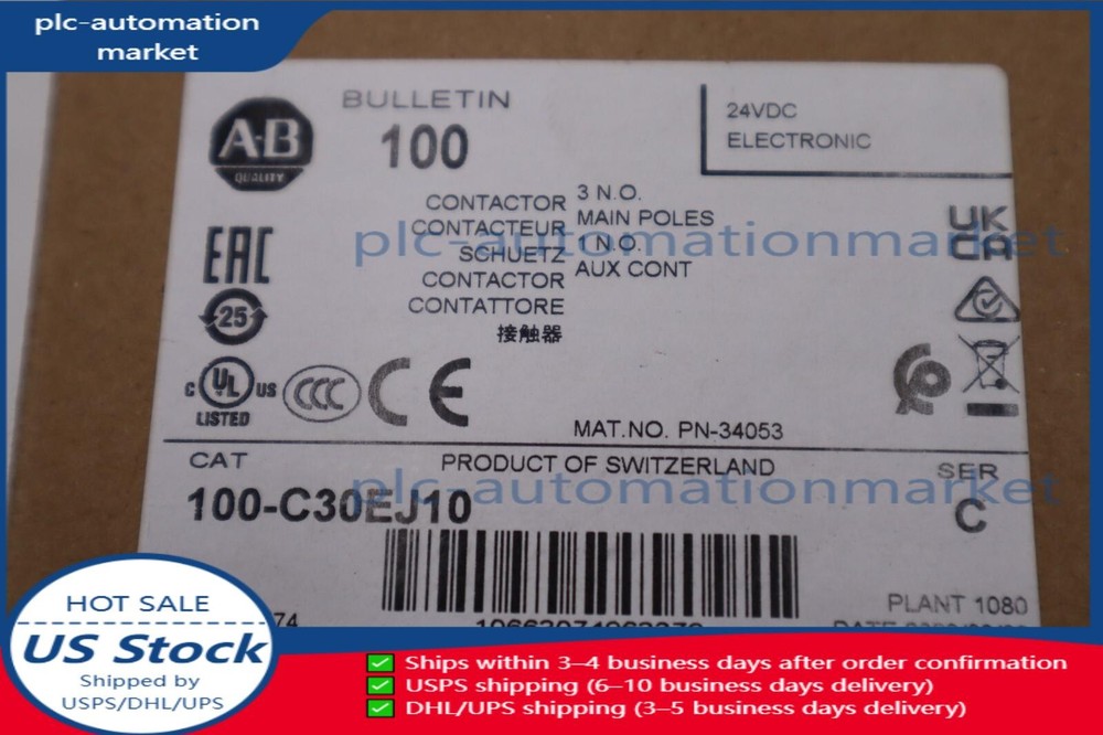 NEW Allen-Bradley 100-C30EJ10 CONTACTOR IEC 30 AMP 3 POLE STOCK L-016C