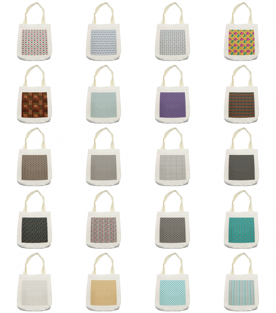 Ambesonne Geometric Linen Tote Bag for Shopping Books Beach Reusable Sack