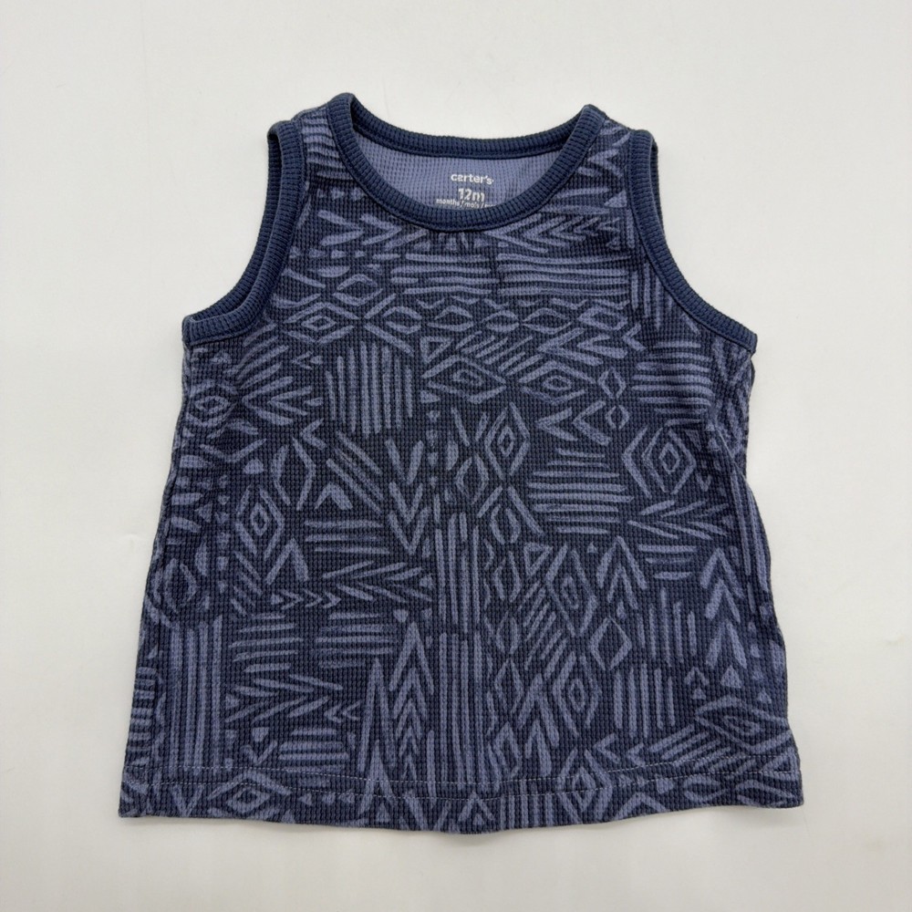 Carters Tank Top Toddler Boys Size 12M Blue Aop .#45111